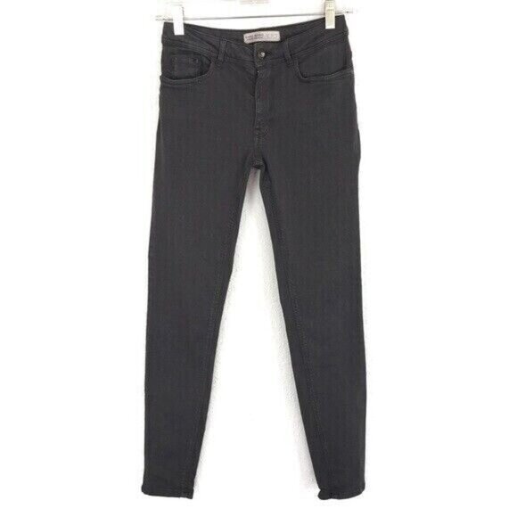Zara Skinny Jeans 4 Gray Stretch Modern Minimalist Everyday Slim Fit - Picture 1 of 3
